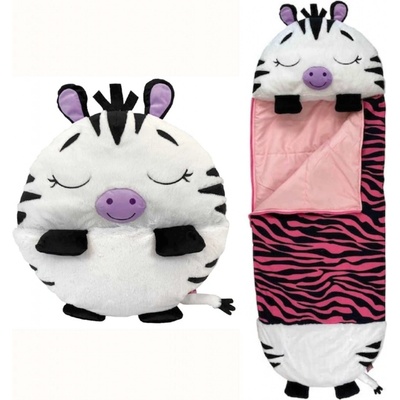 Happy Nappers Spací vak a vankúš 2v1 Zebra čierno ružová