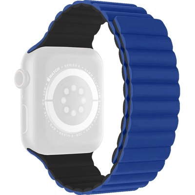Rimeno Двуцветна силиконова каишка за Apple Watch 42/44/45/49 мм, синьо и черно (RSJ-37-00A-7)