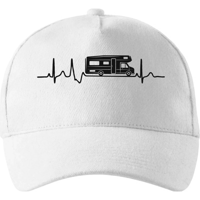 EKG obytňák so zahnutým šiltom a látkovou sponou Biela