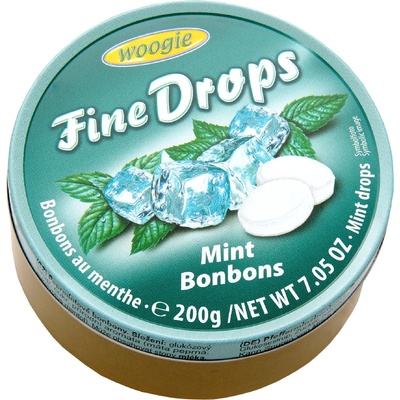 Woogie Fine Drops bonbóny v plechové dóze Mint 200 g
