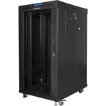 Lanberg стелаж шкаф 19"" свободно стоящ 22U/600x800 (плосък пакет) със (ff01-6822-12bl)