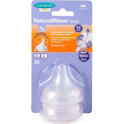 Lansinoh NaturalWave биберон за шише Fast 2 бр