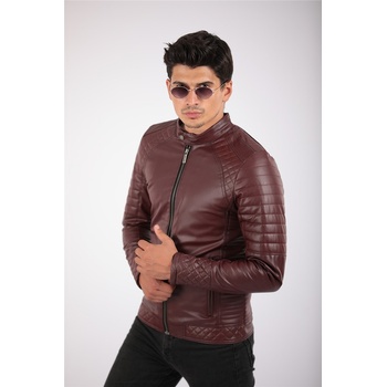 narmart Мъжко кожено яке - Бордо 2021083167 (311813_Бордо)