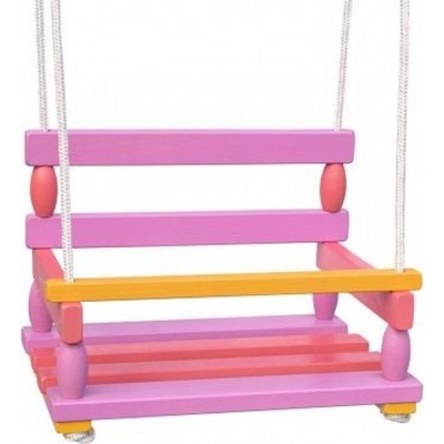 Teddies houpačka dřevo růžová 40 x 30 cm – Zboží Dáma