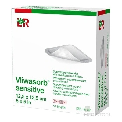 Hui Zhou Foryou Medical Devices Co., Ltd. Vliwasorb sensitive Krytie na rany 12,5x12,5 cm superabsorpčné, sterilné, so silikónom, 1x10 ks