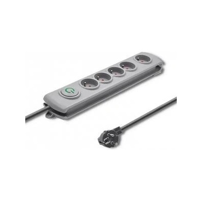 Qoltec Anti-surge bar QOLTEC 1.8M 5-SOCKETS GREY/Modern