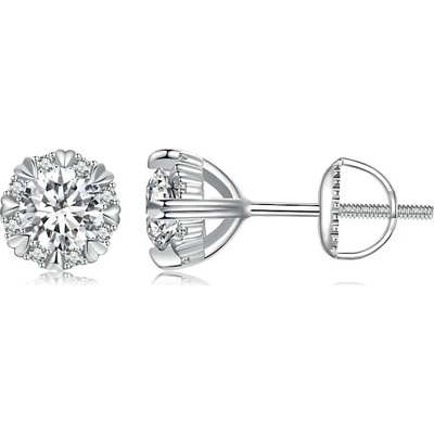 P&J Jewellery stříbrné moissanitové náušnice Eros SME16