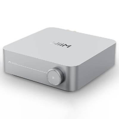 Усилвател WiiM Amp, 120W@8ohms (60W + 60W), безжично предаване на аудио, Chromecast, AirPlay 2, HDMI, Optical-in, Line, Bluetooth, сребрист