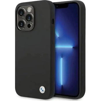BMW Кейс BMW Silicone Metal Logo за iPhone 15 Pro, черен (BMW000727-0)