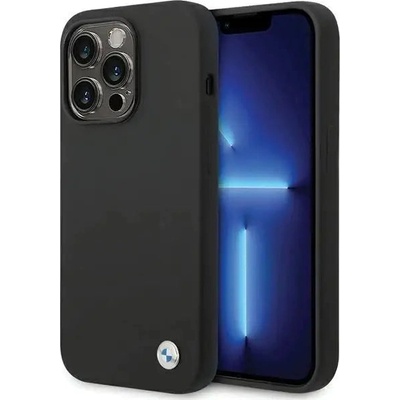 BMW Кейс BMW Silicone Metal Logo за iPhone 15 Pro, черен (BMW000727-0)