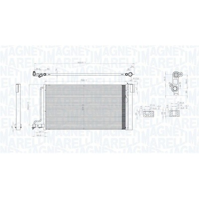 Kondenzátor, klimatizace MAGNETI MARELLI 350203796000