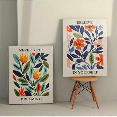 ASIR Set obrazů na plátně 2 ks ( 50 x 70 cm) Florální motivy