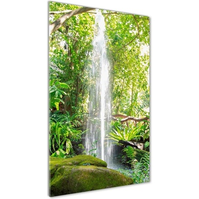 Vertikálny foto obraz sklenený Vodopád v džungli 50x100 cm