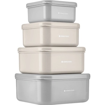 KikkaBoo Súprava boxov na desiatu 4 ks Kitty Cat Grey