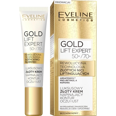 Eveline Cosmetics Gold Lift Expert spevňujúci krém na kontúry očí a pier 50 + / 70 + 15 ml
