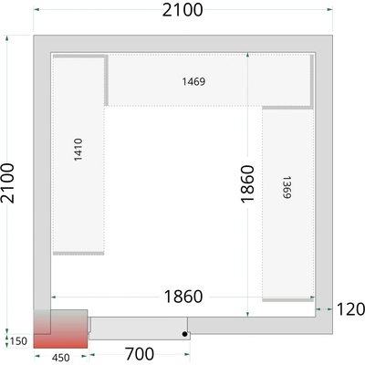 TEFCOLD Policový regálový modul sada CRNF2121