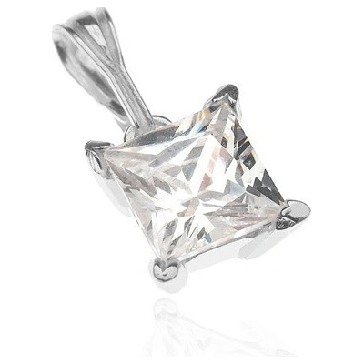 Šperky eshop Stříbrný přívěsek 925 velký čtvercový zirkon v objímce X21.18