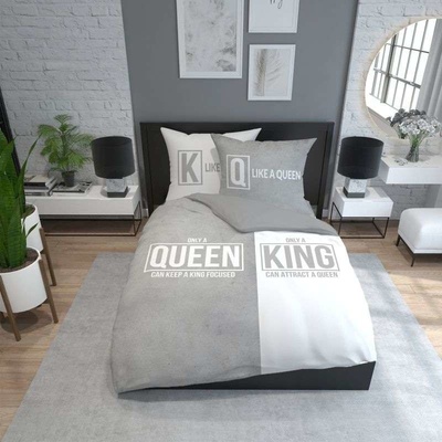 Detexpol obliečky Queen King grey Bavlna 200x220 2x70x80