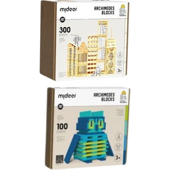 Mideer ARCHIMEDES BLOCKS drevené stavebné bloky + chladné farby 400 ks