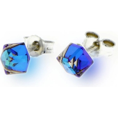 Spark Swarovski Elements Small Cube studs K48414BB Bermuda Blue