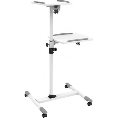 Techly Univerzálny mobilný stôl s dvoma policami Biela (309593)