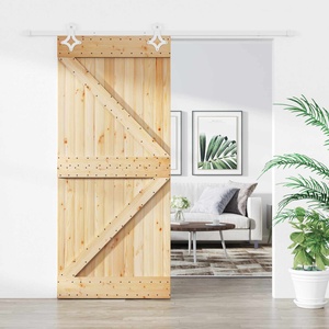 vidaXL Преплъзваща се врата 100 x 210 cm Масивна борова дървесина (3445100)