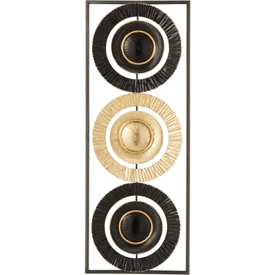 Nástěnná kovová černá dekorace Circles - 28*2*74cm - J-Line by Jolipa
