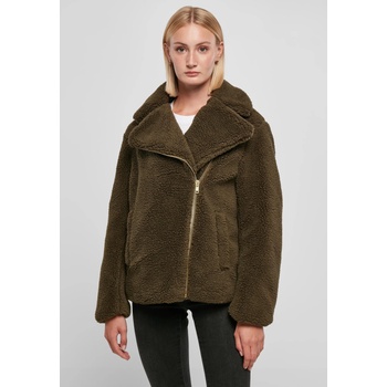 Urban Classics Дамско пухкаво яке в цвят маслина Ladies Sherpa JacketUB-TB5433-00176 - Маслина, размер XS