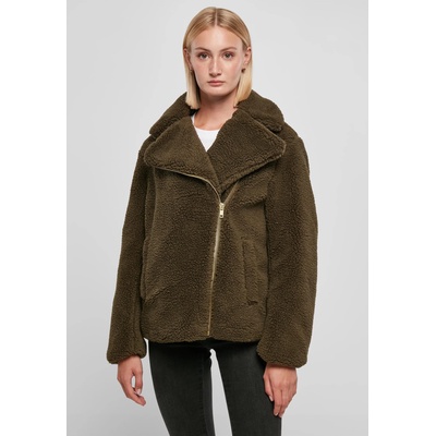 Urban Classics Дамско пухкаво яке в цвят маслина Ladies Sherpa JacketUB-TB5433-00176 - Маслина, размер M