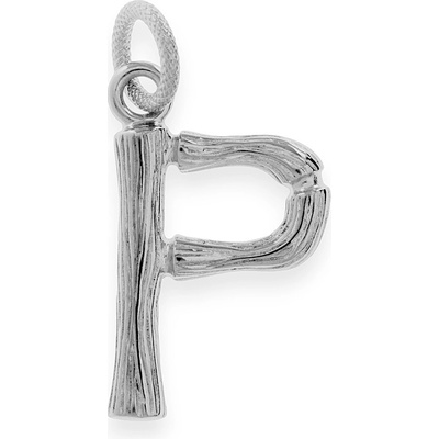 MPM Ocelový unisex nerezový přívěsek "P" 70213 stříbrné barvy