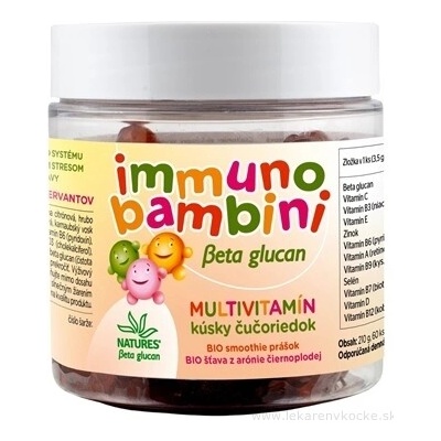 NATURES Immuno Bambini Beta-glukan Multivitamin želatinové medvídci s kousky borůvek 60 ks – Zbozi.Blesk.cz