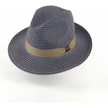 Krumlovanka letní klobouk Fedora Fa-38042 modrý