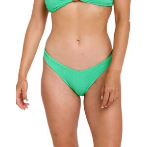 Rip Curl Custom Rib Hi Leg Cheeky bikini bottom - Green (Green)