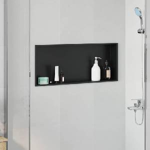 vidaXL Нишата за душ Черно 75 x 30 x 9, 5 см Неръждаема стомана (42012672)