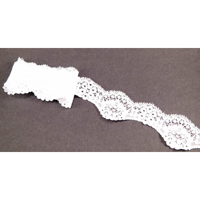 Elastická krajka - bílá - šířka 4 cm – Zboží Mobilmania