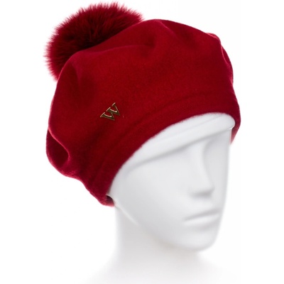 Willi dámský baret s bambulí W-0005/001 červený