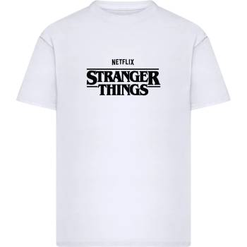 MERCHCODE Тениска Stranger Things Rewatch Loose Tee white XXLUB-MC1466-00220 - Черен, размер L