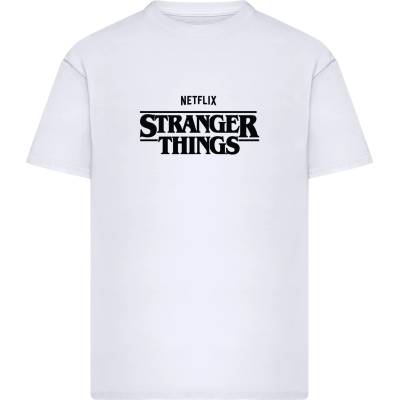 MERCHCODE Тениска Stranger Things Rewatch Loose Tee white XXLUB-MC1466-00220 - Черен, размер L