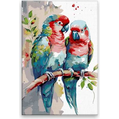 Maľovanie podľa čísel Žvatlajúce papagáje