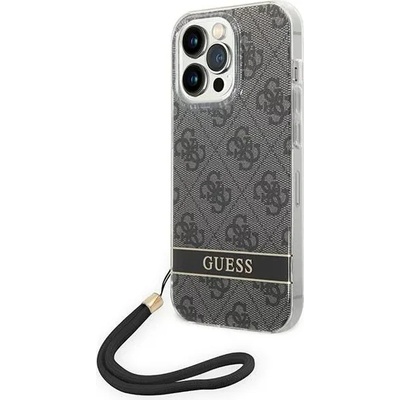 GUESS GUOHCP14LH4STK iPhone 14 Pro 6, 1" black hardcase 4G Print Strap (GUOHCP14LH4STK)