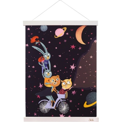 Art print plagát Skibi A3 - Skibi láme rekordy - biela lišta uni