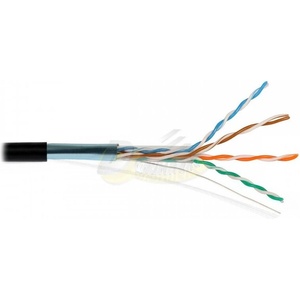  Кабел FTP Cat 5E, мед, 24AWG CC, 4 чифта, PVC, черна изолация (4154)