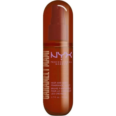 NYX Professional Makeup Fat Oil Body Spray parfémovaná mlha na vlasy a tělo s vůní Caramelt Mami 80 ml