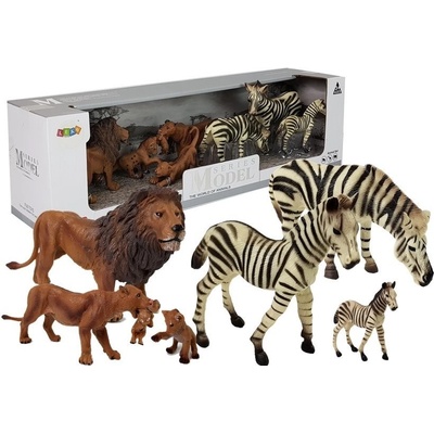 mamido Sada figúrok africkej divočiny rodinné levy zebry