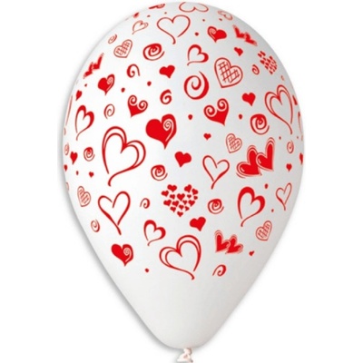 Gemar Potištěné nafukovací balónky SRDÍČKA mix barev