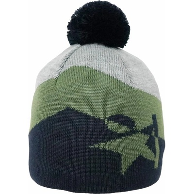 Warmpeace čiapka LUCKY navy/green/grey