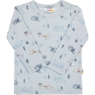 Joha Детски вълнен пуловер Joha Kid's Blouse L/S Merino longsleeve - Light Blue - размер 130 (704-5941-0116)