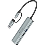 DEVIA PRO2 USB+Type-C HUB 5-в-1 разклонител, PD бързо зареждане, СИВ EC701 (ST129429)