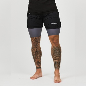 GymBeam Мъжки шорти 2в1 Black Grey XL