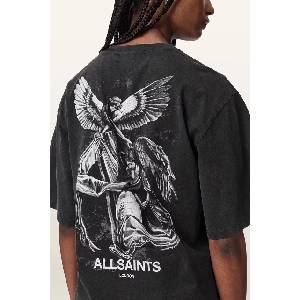 AllSaints уголемена тениска дамска от памук SERAPH AMELIE SS (W047JF)